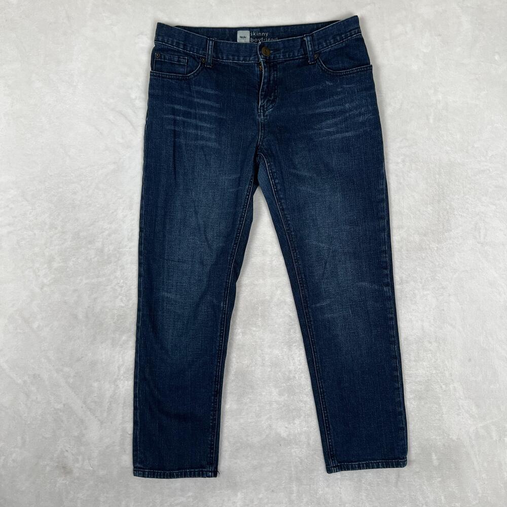 Mossimo Supply Co Skinny Boyfriend Jeans Womens 6 Blue Medium Wash Stretch Denim